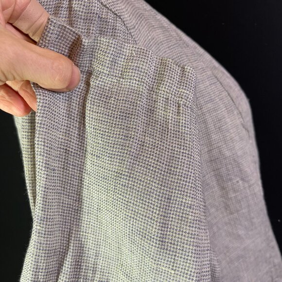 FLAX Size M Grey Button-Front Jacket Linen Pockets V-Neck - Picture 6 of 13